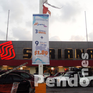 Pendones en Soriana